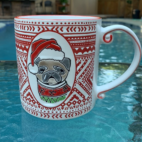 New Pug Holiday ceramic large coffee mug - Picture 1 of 6